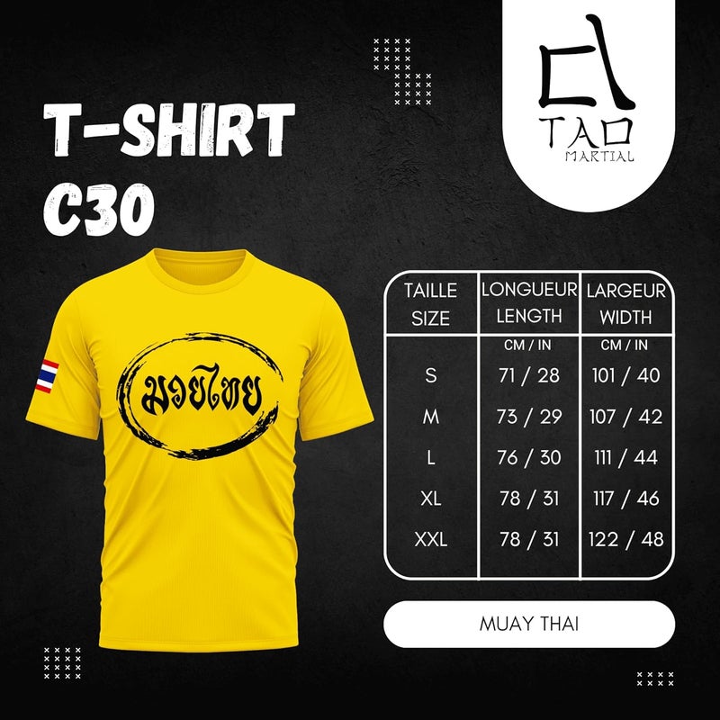 TAO MARTIAL Muay Thai T-Shirt, Tshirt 100% Cotton, Light and Soft, Model C30, Marigold, Size M - Image 5